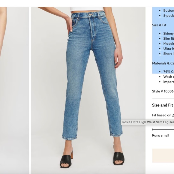 Rosie Ultra High Waist Slim Leg Jeans Size 30 - Picture 7 of 7